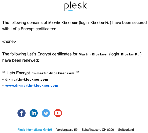 Mail von Plesk